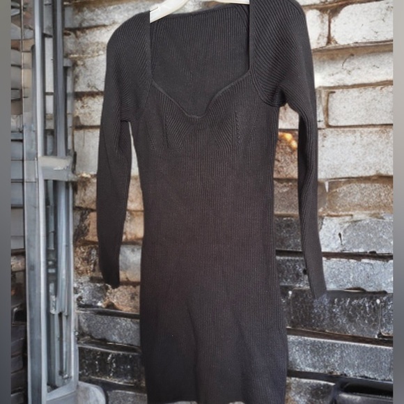 Women’s Long Sleeve Square Neckline BodyCon Sweater Mini Dress BRAND NEW - Picture 4 of 4